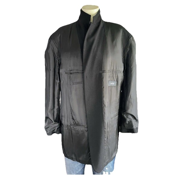 Hugo Boss Einstein Blazer Men's Size 48R Black Textured 100% Virgin Wool Jacket - Picture 8 of 13